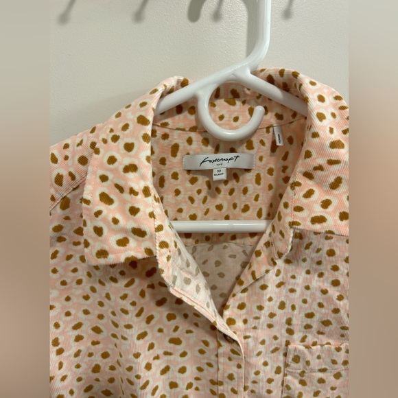 🍁Foxcroft Pink Leopard Print 100% Cotton Button Up Blouse - Picture 4 of 11